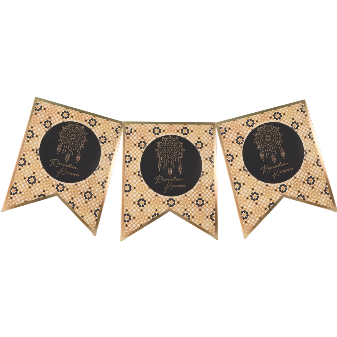 Ramadan Kareem Party Banner - Black & Gold