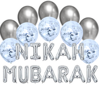 Balloon Bundle - Nikah Mubarak - Silver