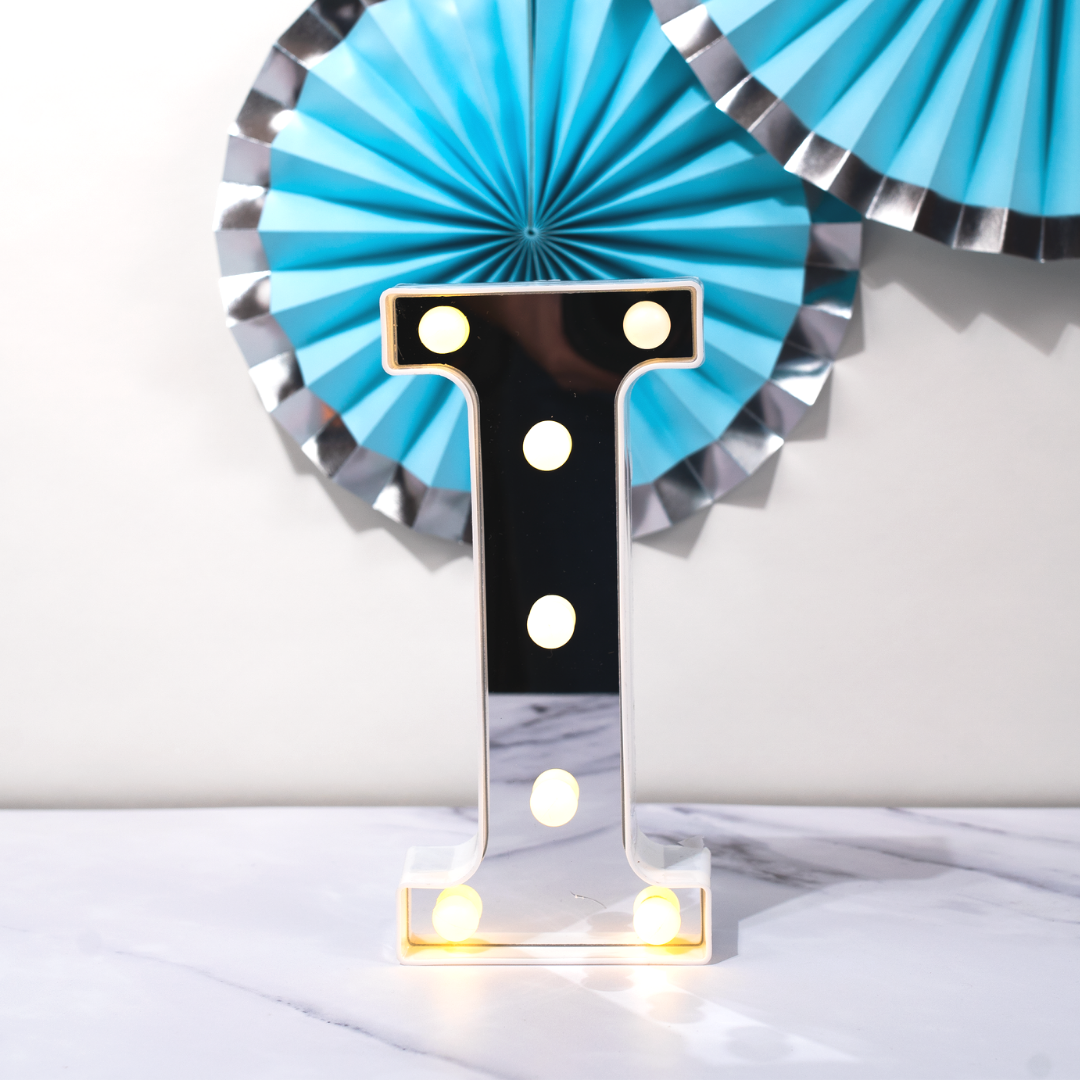 Eid LED Letter Lights - Silver Mirrored