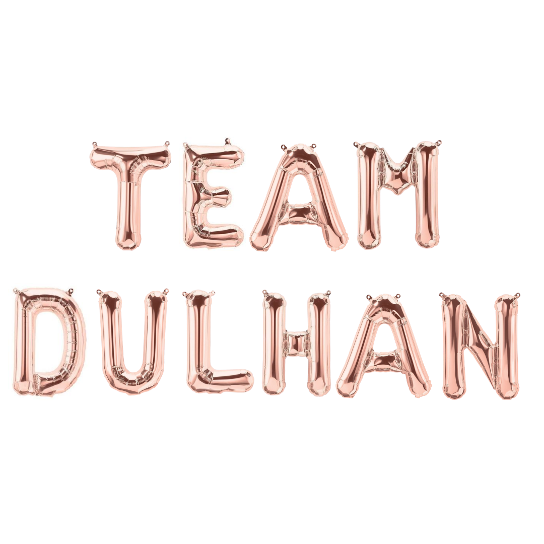 Team Dulhan Foil Balloons - Rose Gold