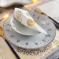 Lantern Gold Plated - 18pc Dinner Set - Ceramic Porcelain China