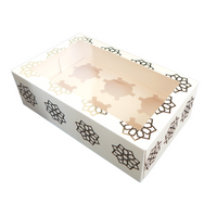Geo Star Cupcake Box (3pk) - White & Gold