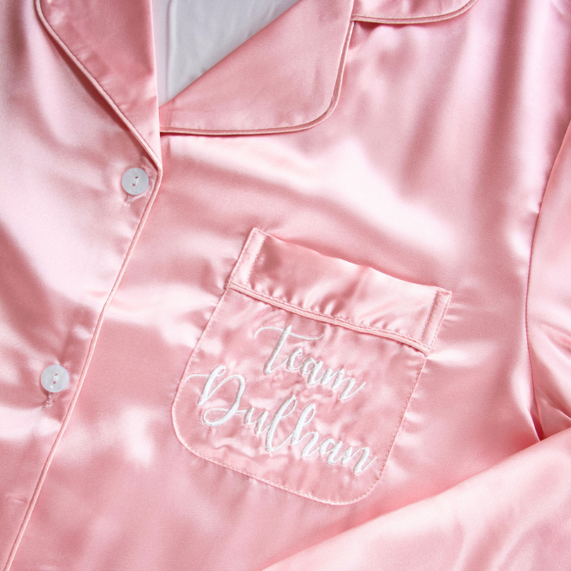 Team Dulhan Pyjamas - Pink & White (Small)