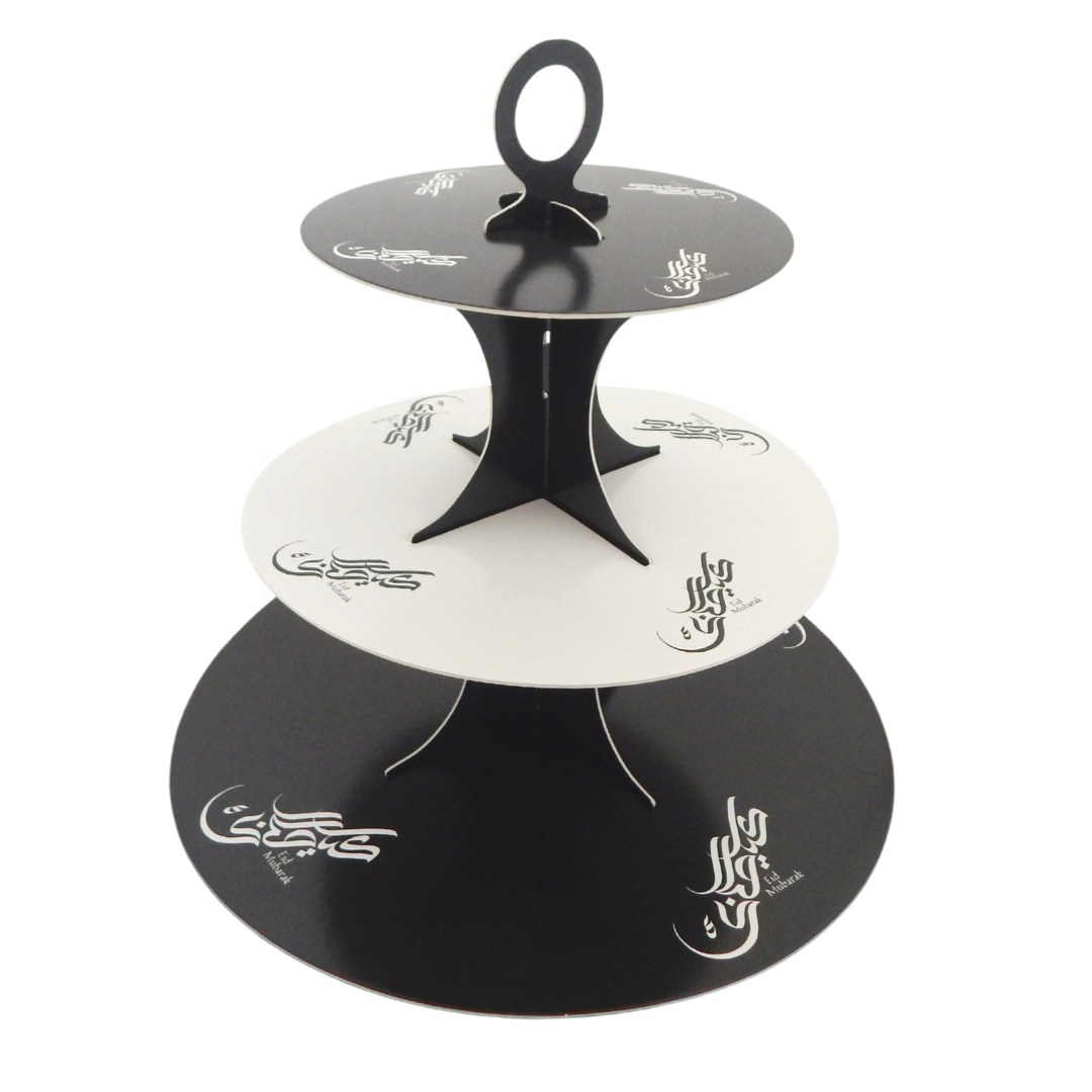 Eco Eid Cupcake Stand - Black & White