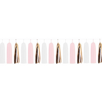 Paper Tassels (15pcs) - White & Rose Gold
