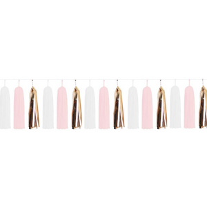 Paper Tassels (15pcs) - White & Rose Gold