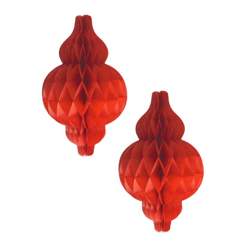 Lantern Honeycombs (2pk) - Red