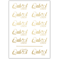 Qabool Crew & Qabool Hai Tattoo Sheet - Gold
