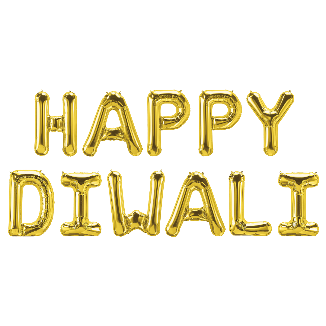 Happy Diwali Foil Balloons - Gold