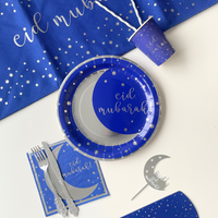 Eid Table Runner - Blue & Silver