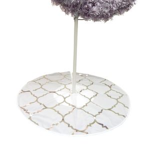 Tree Skirt - White & Silver Foil