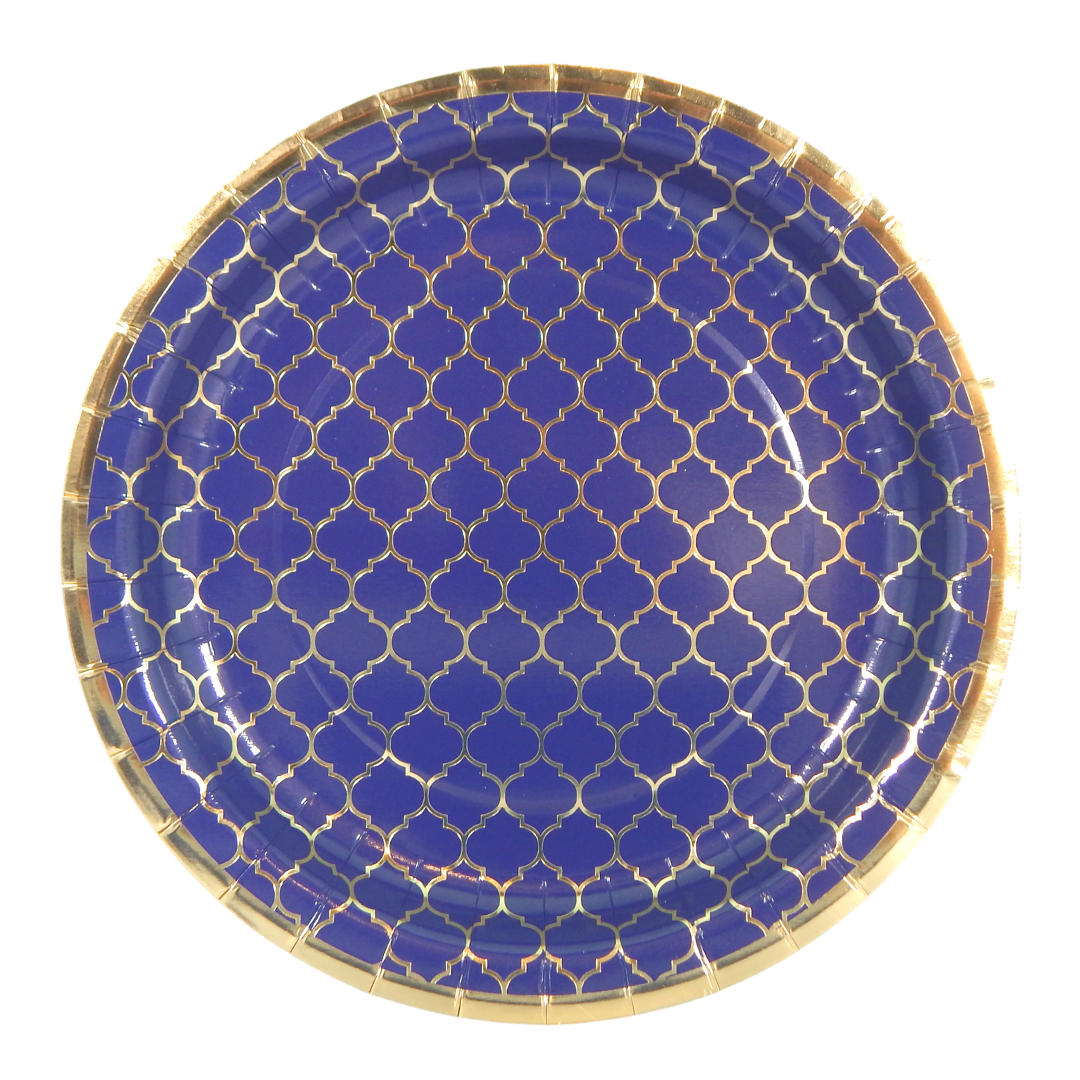 Moroccan Navy Party Plates - 10 pack