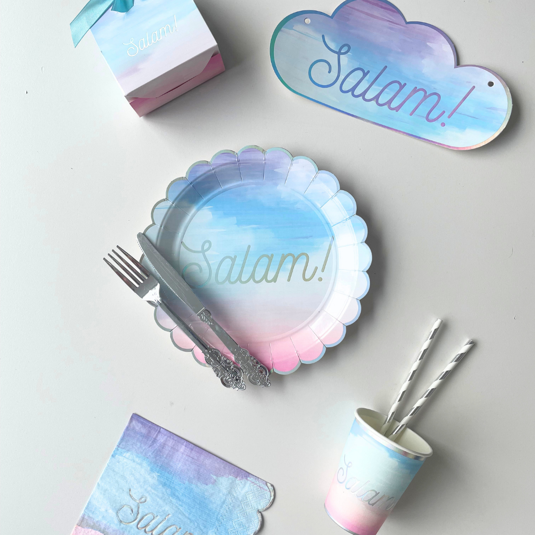 Salam Party Plates (10pk) - Pastel & Iridescent