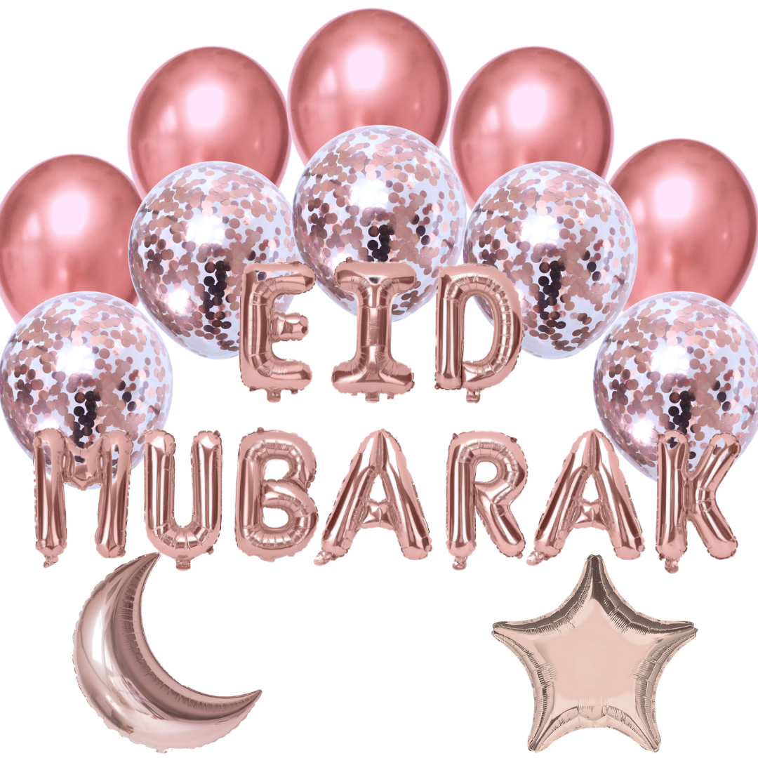 Balloon Bundle - Eid Mubarak - Rose Gold