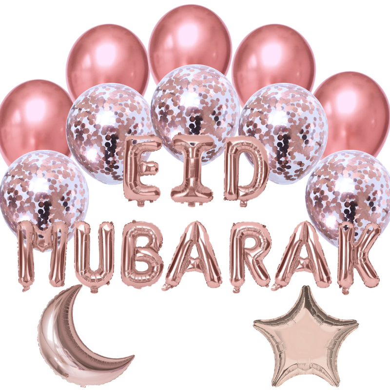 Balloon Bundle - Eid Mubarak - Rose Gold