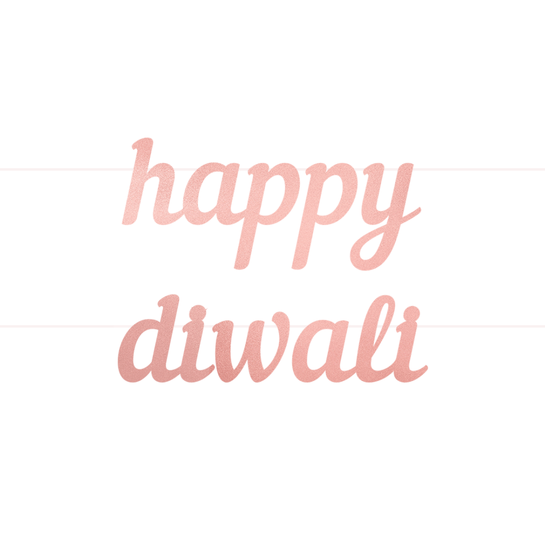 Happy Diwali Letter Banner - Rose Gold