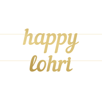 Happy Lohri Letter Banner - Gold