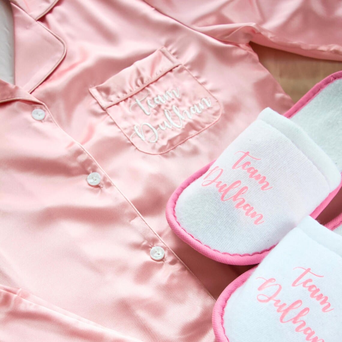 Team Dulhan Nightwear Bundle (Large) - Pink & White