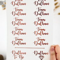 Team Dulhan Tattoo Sheet - Rose Gold