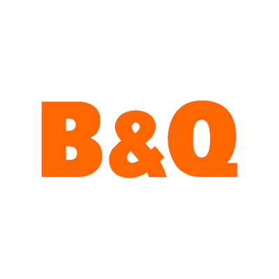 B&Q logo in orange on a white background