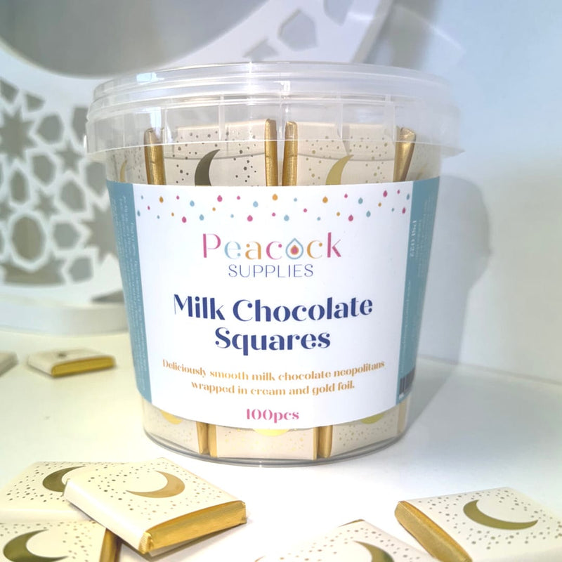 Milk Chocolate Squares Tub (100pk) - Cream