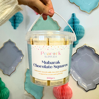 Mubarak Chocolate Squares Tub (100pk) - Cream & Gold