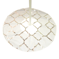 Tree Skirt - White & Silver Foil