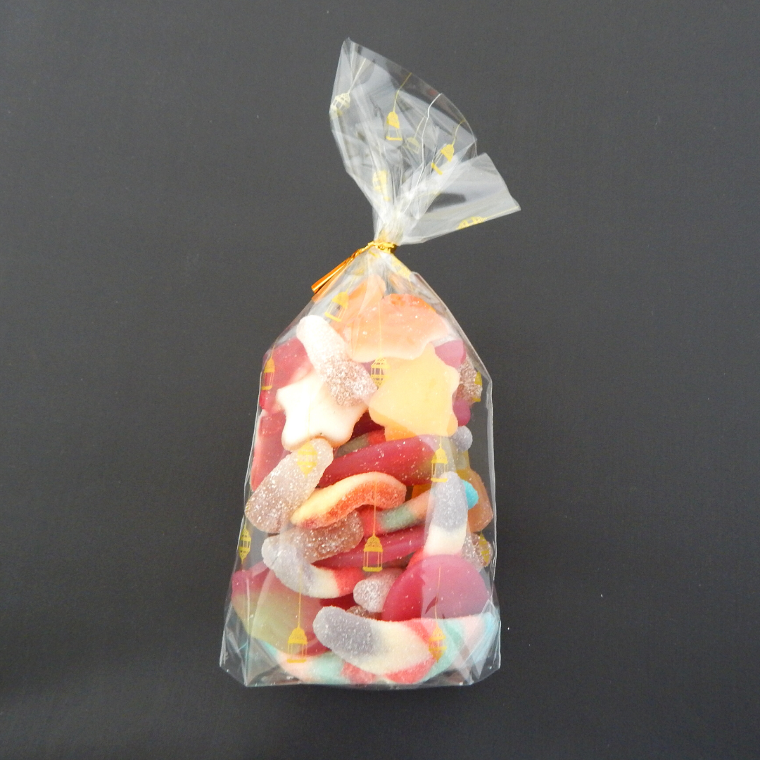 Lantern Treat Bags (10pk) - Clear & Gold Foil