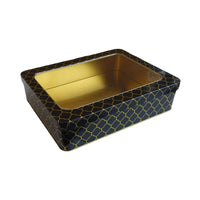 Moroccan Gift Tin Box with Window Lid - Black