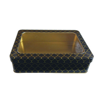 Moroccan Gift Tin Box with Window Lid - Black