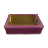 Moroccan Gift Tin Box with Window Lid - Plum