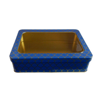 Moroccan Gift Tin Box with Window Lid - Navy