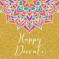 Diwali Bright Mandala Greeting Cards - 6 pack