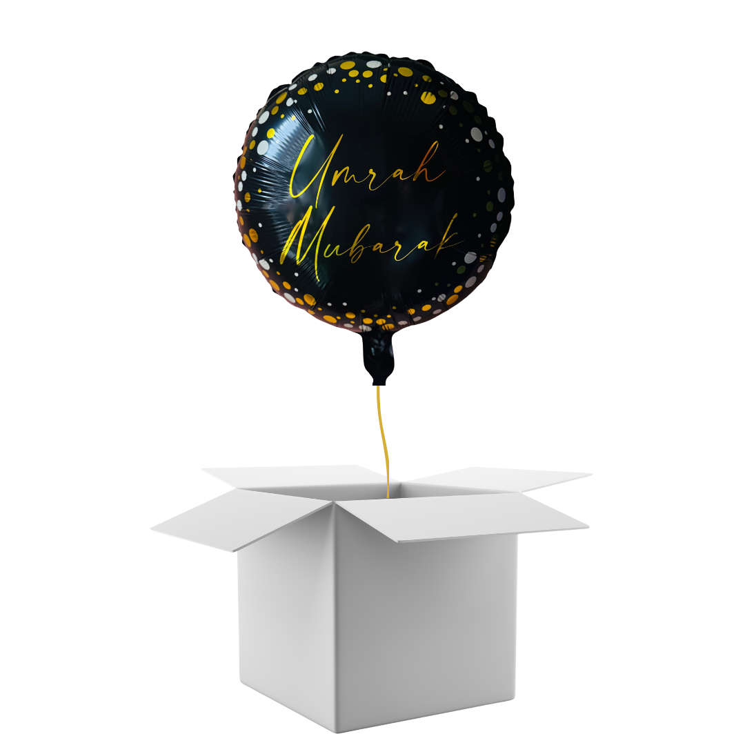 Umrah Round Foil Balloon - Inflated with Helium