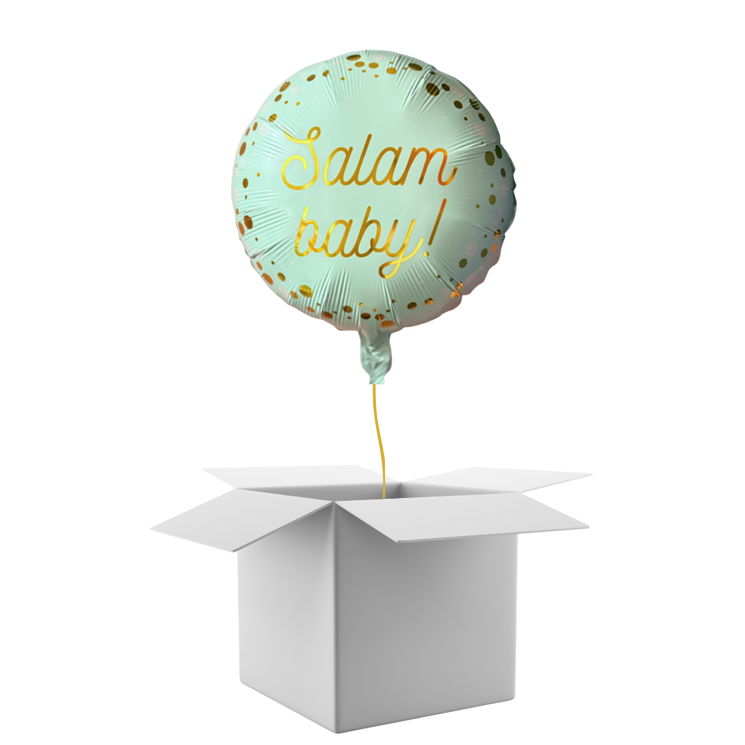 Salam Baby Round Foil Balloon - Inflated with Helium