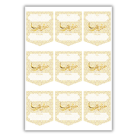 Eid Mubarak Gift Sticker Label Sheets (36pk) - Gold & Black