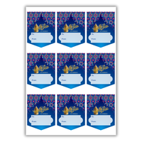 Eid Mubarak Gift Sticker Label Sheets (36pk) - Blue & Purple