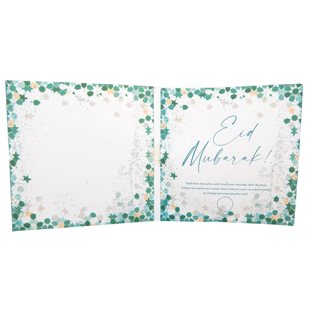 Record Your Own Eid Message Greeting Card - Green