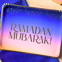 Ramadan Mubarak Serving Trays (3pk) - Purple & Gold