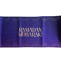 Ramadan Mubarak Table Runner - Purple & Gold