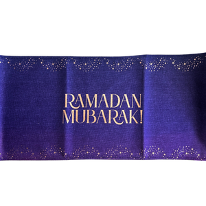 Ramadan Mubarak Table Runner - Purple & Gold