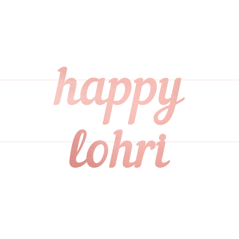 Happy Lohri Letter Banner - Rose Gold