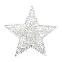 Large Hanging Glitter Star - Silver