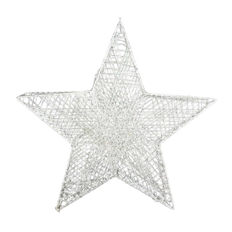 Large Hanging Glitter Star - Silver