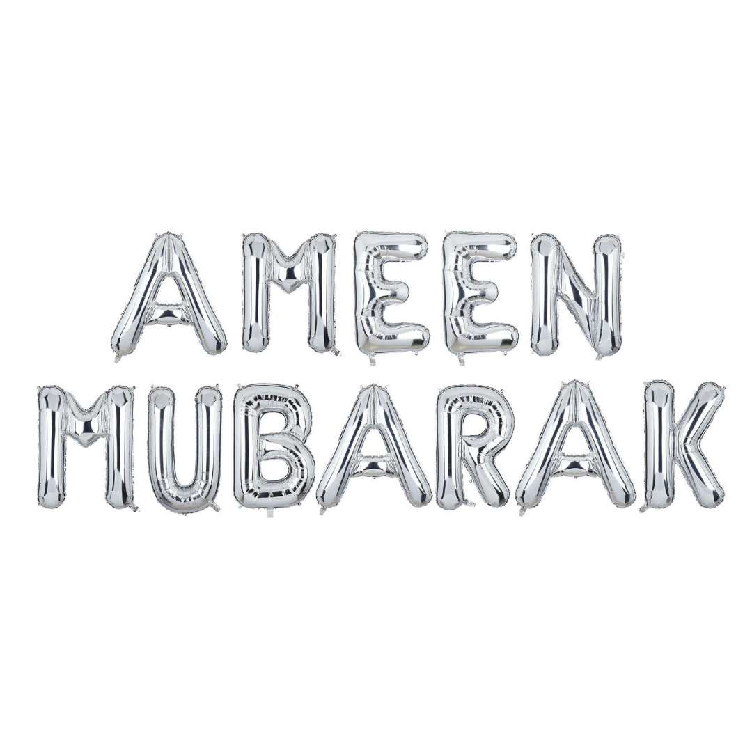 Ameen Mubarak Foil Balloons - Silver