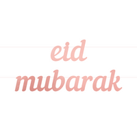 Eid Mubarak Letter Banner - Rose Gold