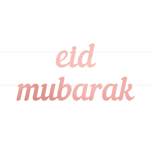 Eid Mubarak Letter Banner - Rose Gold