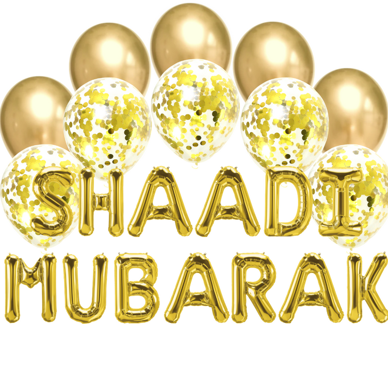 Balloon Bundle - Shaadi Mubarak - Gold