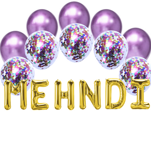 Balloon Bundle - Mehndi - Gold & Purple