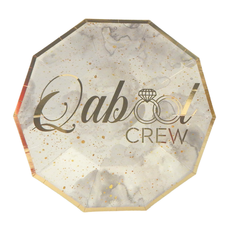 Qabool Crew Party Plates (10pk) - Grey & Gold
